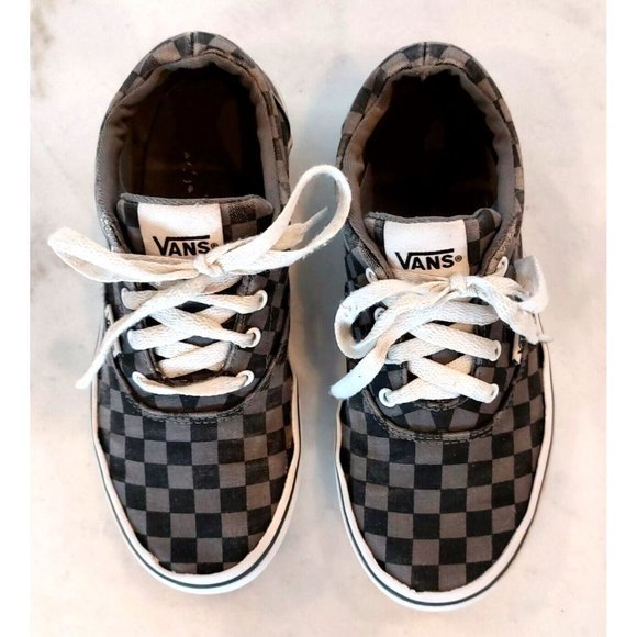 Vans Black Gray Unisex Youth Sneakers size 3.5 Checker Print Checkerboard - Picture 3 of 10